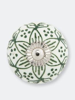 商品Mela Artisans | Chambal Gardens Painted Lily Ceramic Knob Set,商家Verishop,价格¥138图片
