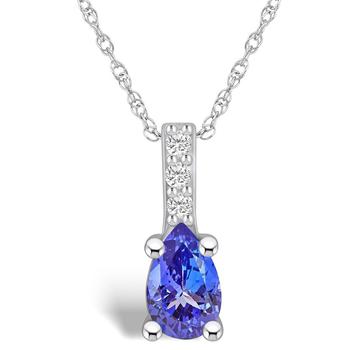 商品Macy's | Tanzanite (7/8 Ct. t.w.) and Diamond Accent Pendant Necklace,商家Macy's,价格¥8014图片