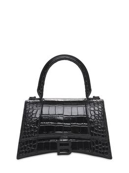 巴黎世家沙漏包价格, Balenciaga | S Hourglass Croc Embossed Leather Bag商品图片 