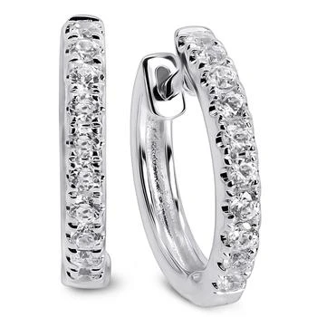 Arabella | Cubic Zirconia Extra-Small Huggie Hoop Earrings in 14k White Gold, 0.47",商家Macy's,价格¥2323