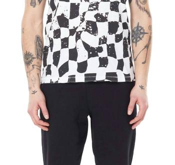 推荐Knit Checkered T-Shirt in Black商品