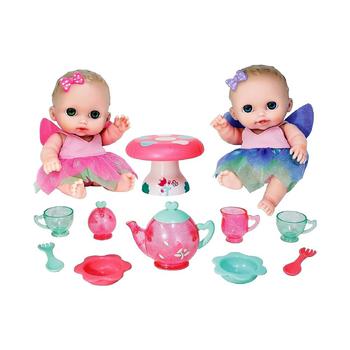 商品Lil' Cutesies TWINS 8.5" All Vinyl Dolls Fairy Tea Set图片