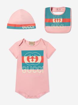 商品Gucci | Baby Girls Bodysuit And Bib Gift Set in Pink,商家Childsplay Clothing,价格¥1755图片