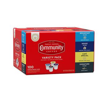 商品Community Coffee | Variety Pack, Medium to Dark Roast Single Serve Pods, Keurig K-Cup Brewer Compatible, Pack of 100,商家Macy's,价格¥707图片
