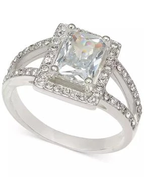 Charter Club | Silver-Tone Cubic Zirconia & Crystal Square Halo Ring, Created for Macy's,商家Macy's,价格¥104