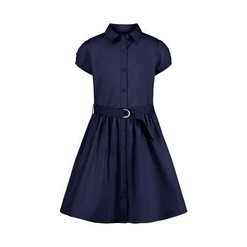 Nautica | Plus Girls Uniform Belted Poplin Shirt Dress,商家Macy's,价格¥298