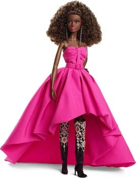 Barbie | Barbie - Fuchsia Long Dress Doll in Taffeta with Sweetheart Neckline with Pleats and Gathering Details, Matching Belt and a Wide Train, Adult Toy, HBX96,商家Amazon US selection,价格¥1088