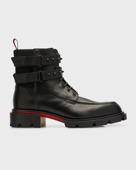 推荐Men's Our Fight Zip Leather Combat Boots商品
