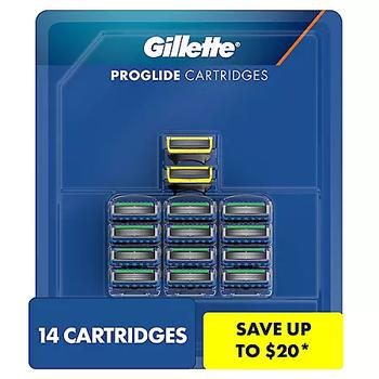 推荐Gillette ProGlide Men’s Razor Blades, 12 Refills + ProGlide Shield Men's Razor Blades, 2 Refills商品