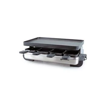 8 Person Stelvio Raclette Party Grill with Reversible Grill Plate