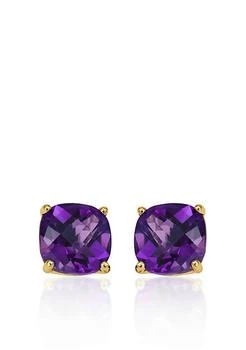 Belk & Co. | Co. 14K Yellow Gold 6Mm Amethyst Stud Earrings,商家Belk,价格¥939