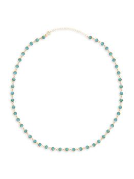 Gabi Rielle好不好, Gabi Rielle | Love In Bloom 14K Gold Vermeil Sterling Silver & Turquoise Crystal Choker商品图片 6折