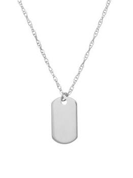 商品Saks Fifth Avenue | 14K White Gold Mini Dog Tag Pendant Necklace,商家Saks OFF 5TH,价格¥1567图片
