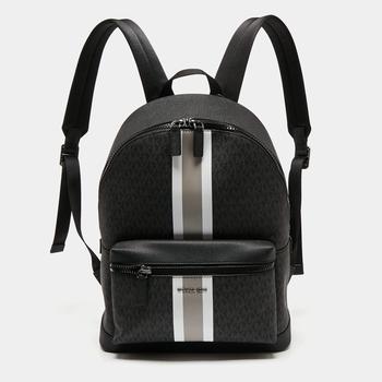 推荐Michael Kors Black Signature Coated Canvas Cooper Backpack商品