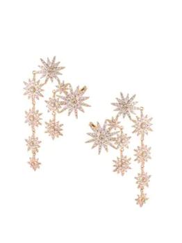 Eye Candy LA | 18K Goldplated & Crystal Multi-Star Drop Earrings商品图片,5折