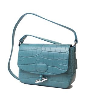 推荐Longchamp Roseau Sac Porté Travers Jade Croc-Embossed Leather Women's Crossbody Bag L2079924323商品