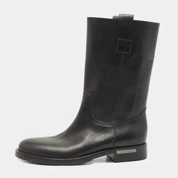 推荐Louis Vuitton Black Leather Calf Length Boots Size 42商品