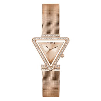 GUESS | Women's Rose Gold-Tone Glitz Stainless Steel, Mesh Bracelet Watch, 34mm商品图片,