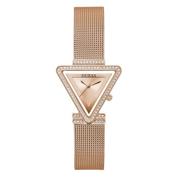 GUESS | Women's Rose Gold-Tone Glitz Stainless Steel, Mesh Bracelet Watch, 34mm商品图片,