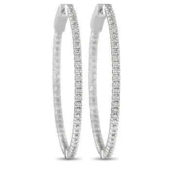 Non Branded | LB Exclusive 14K White Gold 1.34ct Diamond Inside-Out Hoop Earrings,商家Premium Outlets,价格¥10343