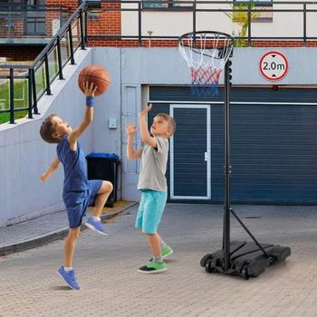 Hivvago | 8.5 to 10 FT Adjustable Portable Basketball Hoop Stand with Fillable Base and 2 Wheels,商家Premium Outlets,价格¥629