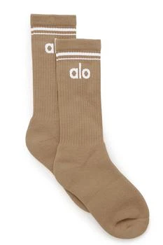 Alo | Unisex Throwback Sock - Gravel/White,商家Alo yoga,价格¥145