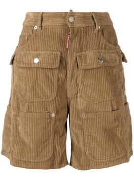 推荐DSQUARED2 multi-pocket corduroy knee-length shorts商品