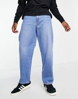 推荐Stan Ray 5 pocket wide mid wash jeans in blue商品
