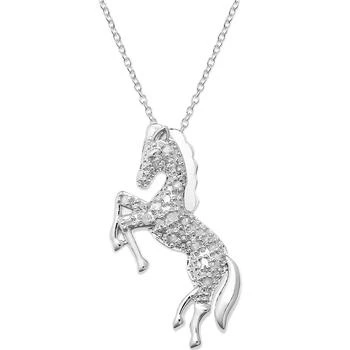 Macy's | Diamond Horse Pendant Necklace in Sterling Silver  (1/10 ct. t.w.),商家Macy's,价格¥767