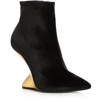 菲拉格慕鞋女靴, Salvatore Ferragamo | Salvatore Ferragamo Womens Bolgheriv Velvet Dress Wedge Boots商品图片 4.7折