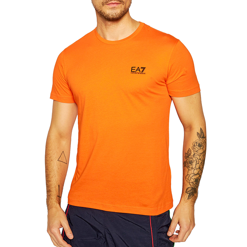 推荐EMPORIO ARMANI 男士橘红色棉质短袖T恤 商品