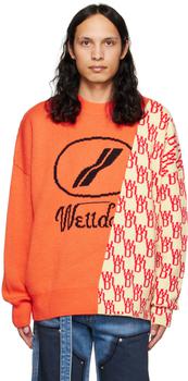 We11done | Orange Paneled Sweater商品图片,3折