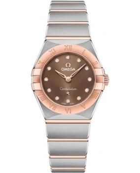 欧米茄星座怎么选, Omega | Omega Constellation Manhattan Quartz 25mm Brown Dial Diamond Rose Gold and Stainless Steel Women's Watch 131.20.25.60.63.001商品图片 9折