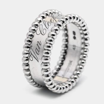 商品[二手商品] Van Cleef & Arpels | Van Cleef & Arpels Perlée Signature 18k White Gold Band Ring Size 48,商家The Luxury Closet,价格¥10530图片