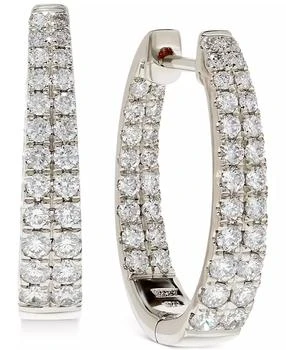 Macy's | Diamond Graduated In & Out Hoop Earrings (1-1/2 ct. t.w.) in 14k White or Yellow Gold,商家Macy's,价格¥15034