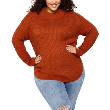 推荐Plus Size Stitched Mock-Neck Maternity Sweater商品