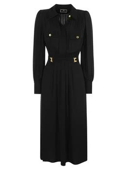 推荐Elisabetta Franchi Belted Long-Sleeved Midi Shirt Dress商品