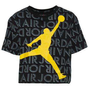 推荐Jordan AJ4 Lightning All Over Print T-Shirt - Girls' Grade School商品