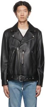 Acne Studios | 黑色拉链皮革夹克,商家SSENSE CN,价格¥12413