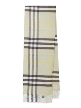 Burberry | Burberry Logo Patch Checked Fringed Scarf 6.4折, 独家减免邮费