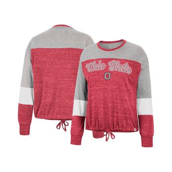 Colosseum | Women's Scarlet Ohio State Buckeyes Joanna Tie Front Long Sleeve T-shirt商品图片,