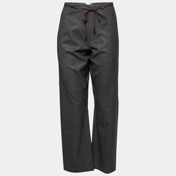 推荐Brunello Cucinelli Charcoal Grey Wool Drawstring Pants M商品