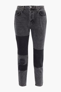 IRO | Lep patchwork distressed mid-rise slim-leg jeans商品图片,3折