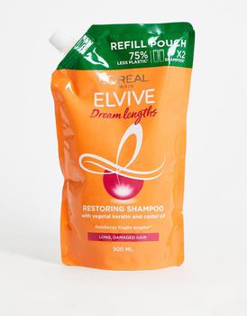 推荐L'Oreal Elvive Dream Lengths Shampoo Refill Pouch, for long damaged hair, 500ml商品