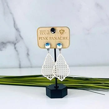 Pink Panache | 8Mm Ab Cushion Cut Connector With Silver Teardrop Earring In Bronze,商家Premium Outlets,价格¥244