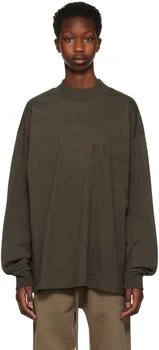 Essentials | Gray Flocked Long Sleeve T-Shirt 