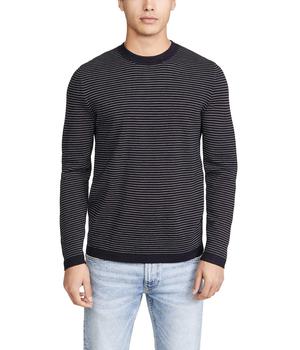 Theory | Men's Long Sleeve Merino Wool Stripe Sweater商品图片,