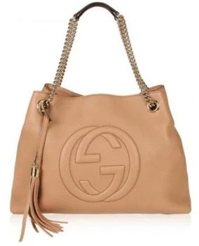推荐Gucci Beige Pebbled Leather Medium Soho Chain Women's Tote Bag 536196 A7M0G 2754商品