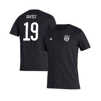 亚历山大王联名阿迪达斯, Adidas | Men's Alphonso Davies Black Bayern Munich Amplifier Name and Number T-shirt商品图片 