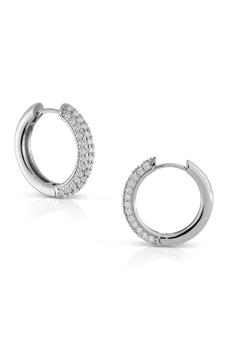Kenneth Jay Lane, Kenneth Jay Lane | Pave CZ 25mm Huggie Hoop Earrings商品图片 4.8折